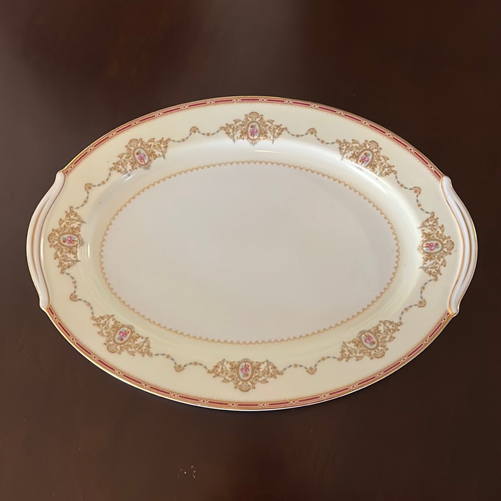 VTG Noritake Nippon 1802 Toki Kaisha Pattern Big 16 1/4" Oval Serve Platter Dish